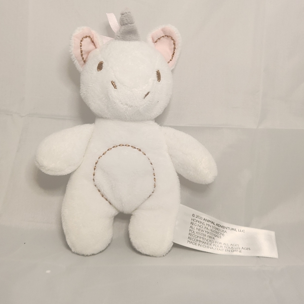7” Animal Adventure Unicorn Rattle Plush Stuffed Animal Baby Toy